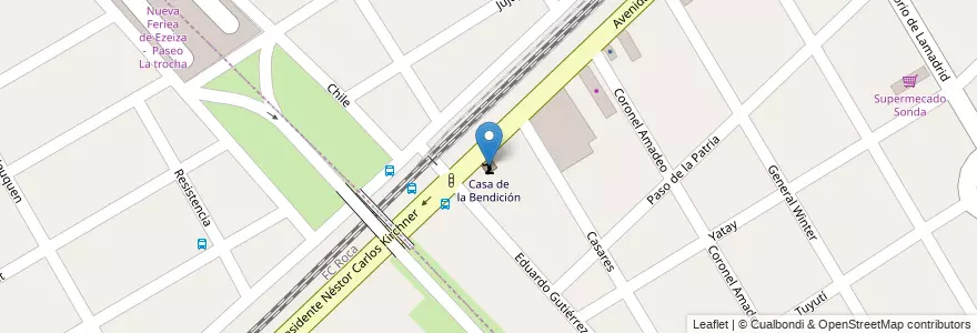 Mapa de ubicacion de Casa de la Bendición en Arjantin, Buenos Aires, Partido De Ezeiza, La Unión.
