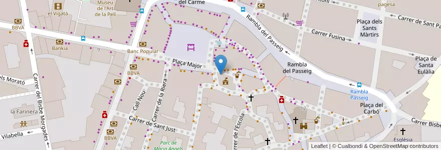 Mapa de ubicacion de Casa de la Ciutat en スペイン, カタルーニャ州, Barcelona, Osona, Vic.