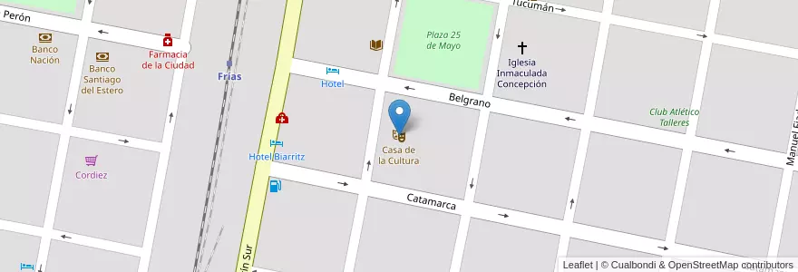 Mapa de ubicacion de Casa de la Cultura en Аргентина, Сантьяго-Дель-Эстеро, Departamento Choya, Frías.