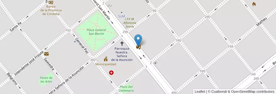 Mapa de ubicacion de Casa de la Cultura en Argentine, Córdoba, Departamento Juárez Celman, Pedanía Carnerillo, Municipio De General Deheza, General Deheza.