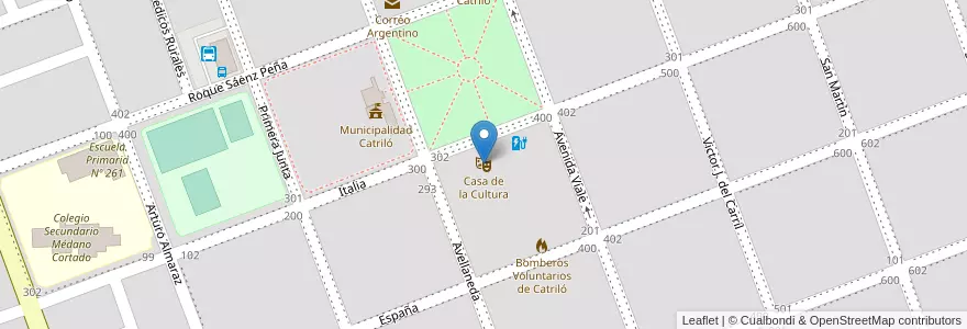Mapa de ubicacion de Casa de la Cultura en アルゼンチン, ラ・パンパ州, Municipio De Catriló, Departamento Catriló, Catrilo, Catriló.