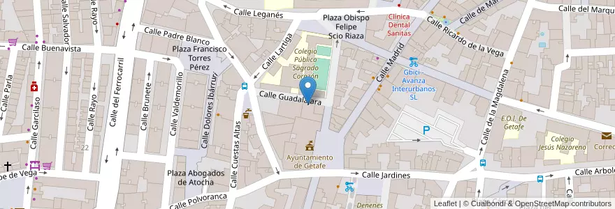 Mapa de ubicacion de Casa de la Cultura en Spanien, Autonome Gemeinschaft Madrid, Autonome Gemeinschaft Madrid, Área Metropolitana De Madrid Y Corredor Del Henares, Getafe.