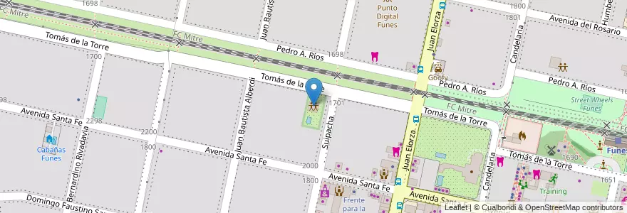 Mapa de ubicacion de Casa de la Cultura en Аргентина, Санта-Фе, Departamento Rosario, Municipio De Funes, Funes.