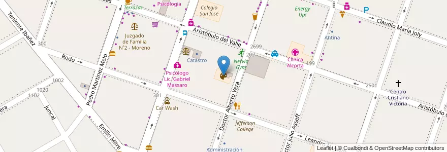 Mapa de ubicacion de Casa de la Cultura en アルゼンチン, ブエノスアイレス州, Partido De Moreno, Moreno.