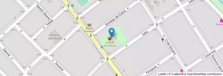 Mapa de ubicacion de Casa de la Cultura en アルゼンチン, ブエノスアイレス州, Partido De Bahía Blanca, Bahía Blanca.