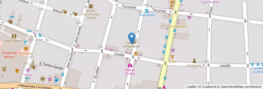 Mapa de ubicacion de Casa de la Educación, Balvanera en الأرجنتين, Ciudad Autónoma De Buenos Aires, Comuna 3, Buenos Aires.
