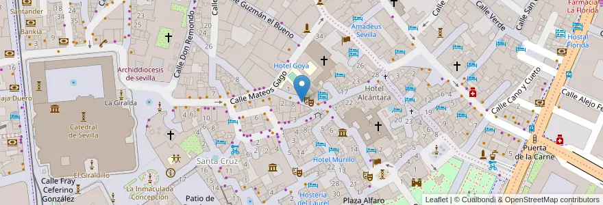 Mapa de ubicacion de Casa de la Guitarra en Spanje, Andalusië, Sevilla, Sevilla.