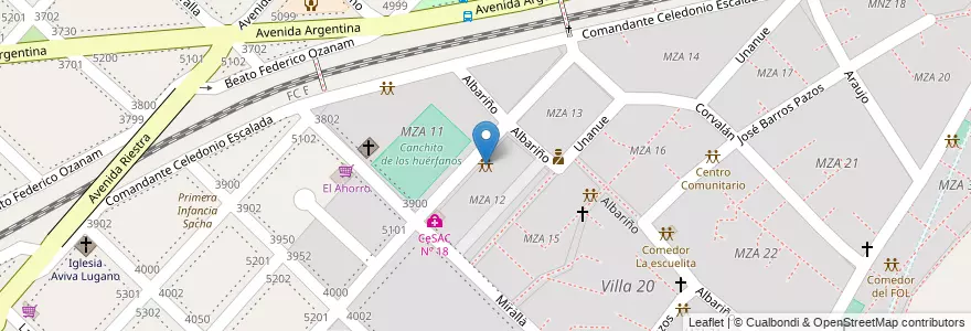 Mapa de ubicacion de Casa de la Juventud (ex Consejería de Salud Sexual y Reproductiva), Villa Lugano en 아르헨티나, Ciudad Autónoma De Buenos Aires, 부에노스아이레스, Comuna 8.