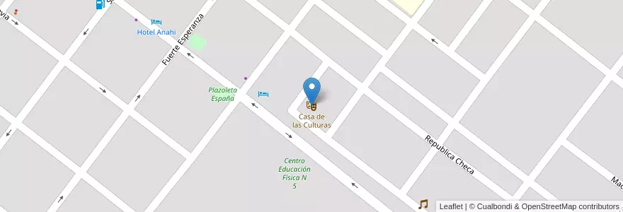 Mapa de ubicacion de Casa de las Culturas en Argentina, Chaco, Departamento Nueve De Julio, Las Breñas, Las Breñas.