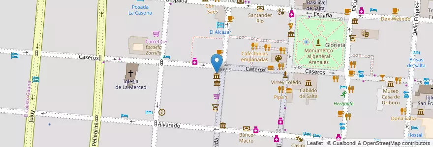 Mapa de ubicacion de Casa de Leguizamón en Аргентина, Сальта, Capital, Municipio De Salta, Salta.
