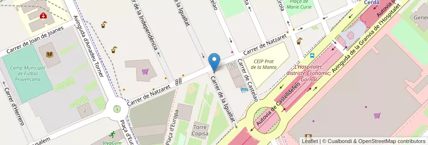 Mapa de ubicacion de Casa de Lugo en Испания, Каталония, Барселона, Барселонес, Оспиталет-Де-Льобрегат.