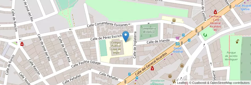Mapa de ubicacion de Casa de Niños Lope de Vega en Espanha, Comunidade De Madrid, Comunidade De Madrid, Área Metropolitana De Madrid Y Corredor Del Henares, Madrid.