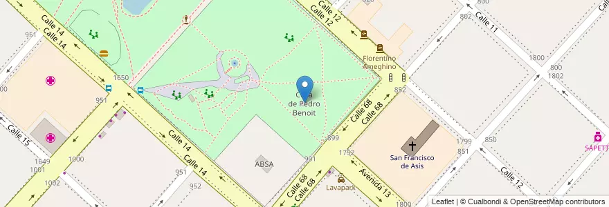Mapa de ubicacion de Casa de Pedro Benoit, Casco Urbano en アルゼンチン, ブエノスアイレス州, Partido De La Plata, La Plata.