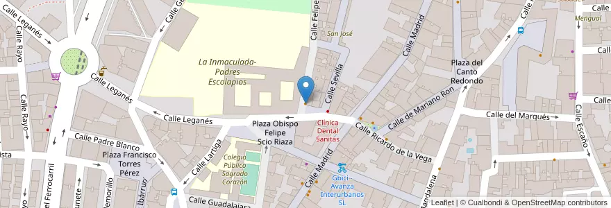 Mapa de ubicacion de Casa de Pías en Spanien, Autonome Gemeinschaft Madrid, Autonome Gemeinschaft Madrid, Área Metropolitana De Madrid Y Corredor Del Henares, Getafe.