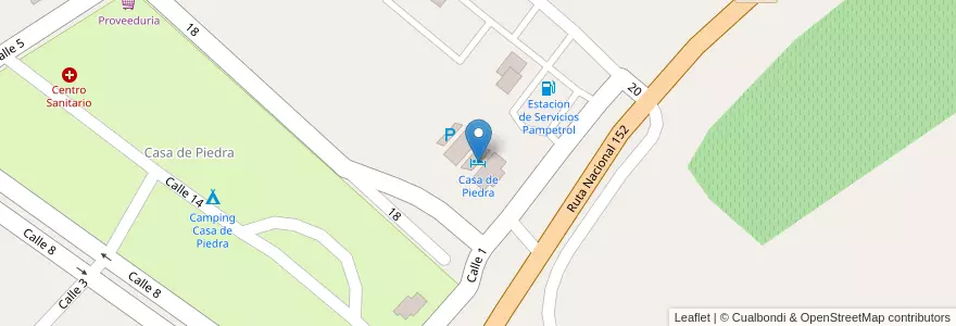 Mapa de ubicacion de Casa de Piedra en 阿根廷, La Pampa, Comisión De Fomento De Casa De Piedra, Departamento Puelén.