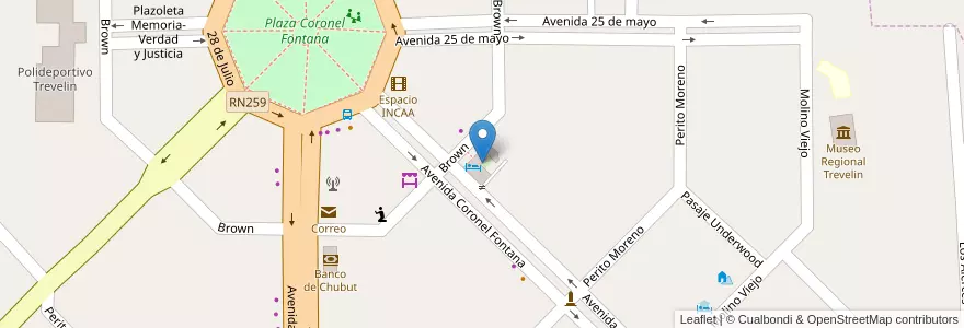 Mapa de ubicacion de Casa de Piedra en Argentina, Chile, Chubut, Departamento Futaleufú, Trevelin.
