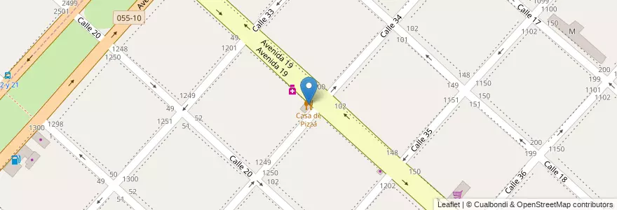 Mapa de ubicacion de Casa de Pizza, Casco Urbano en Arjantin, Buenos Aires, Partido De La Plata, La Plata.