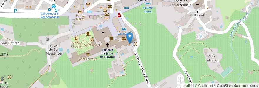 Mapa de ubicacion de Casa de sa Miranda en Испания, Балеарские Острова, España (Mar Territorial), Serra De Tramuntana, Балеарские Острова, Valldemossa.