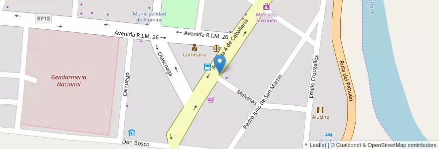 Mapa de ubicacion de Casa de Te en الأرجنتين, تشيلي, نيوكوين, Departamento Aluminé, Límite Municipio De Aluminé, Aluminé.