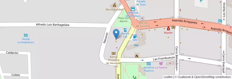 Mapa de ubicacion de Casa de té Margaritas en アルゼンチン, チリ, ネウケン州, Departamento Los Lagos, Villa La Angostura, Villa La Angostura.