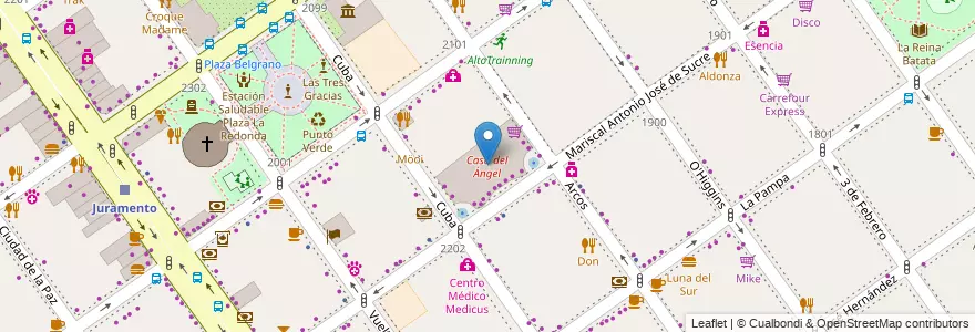 Mapa de ubicacion de Casa del Ángel, Belgrano en الأرجنتين, Ciudad Autónoma De Buenos Aires, Buenos Aires, Comuna 13.