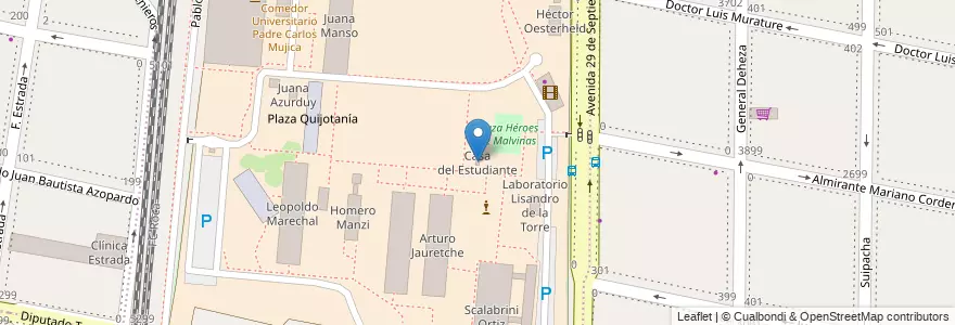 Mapa de ubicacion de Casa del Estudiante en アルゼンチン, ブエノスアイレス州, Partido De Lanús, Remedios De Escalada.