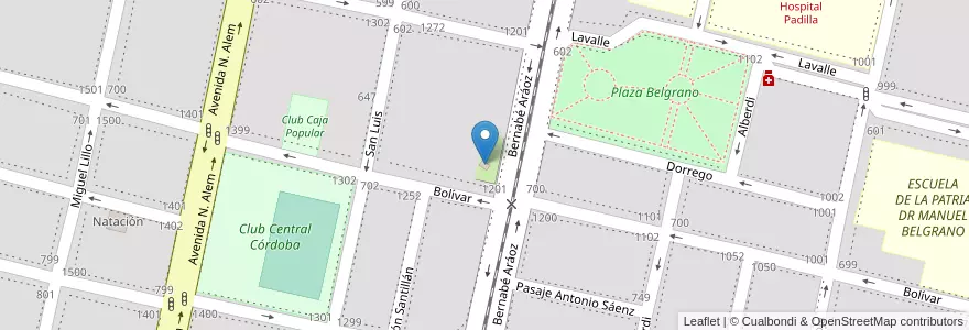 Mapa de ubicacion de Casa del Gral. Manuel Belgrano en 阿根廷, Tucumán, San Miguel De Tucumán, Departamento Capital, San Miguel De Tucumán.