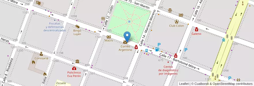Mapa de ubicacion de Casa del niño Dr. Ricardo J. Castellanos en Аргентина, Буэнос-Айрес, Partido De Luján.
