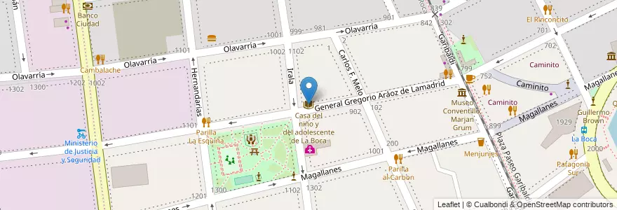 Mapa de ubicacion de Casa del niño y del adolescente de La Boca, Boca en Аргентина, Буэнос-Айрес, Comuna 4, Буэнос-Айрес.