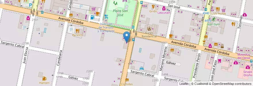 Mapa de ubicacion de Casa D'Ricco en الأرجنتين, سانتا في, Departamento Rosario, Municipio De Funes, Funes.