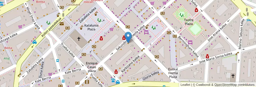 Mapa de ubicacion de Casa Duran en İspanya, Bask Bölgesi, Gipuzkoa, Donostialdea, Donostia/San Sebastián.