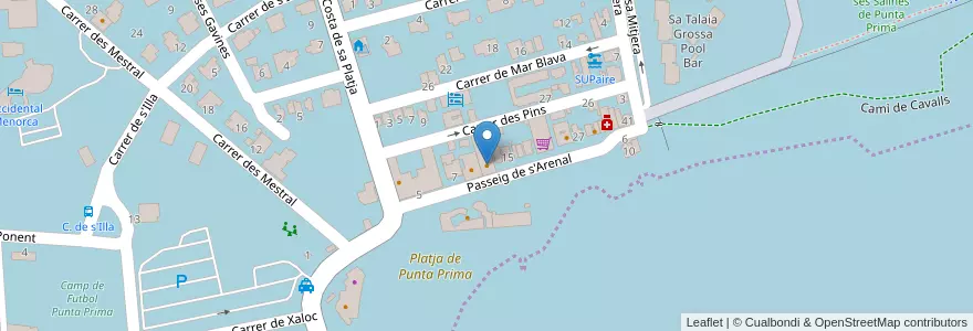 Mapa de ubicacion de Casa Fermín en 스페인, 발레아레스 제도, España (Mar Territorial), Menorca, 발레아레스 제도.