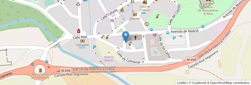 Mapa de ubicacion de Casa Goyo en İspanya, Comunidad De Madrid, Comunidad De Madrid, Cuenca Alta Del Manzanares, Manzanares El Real.
