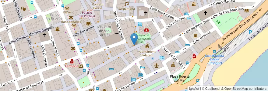 Mapa de ubicacion de Casa Ibarra en 西班牙, Comunitat Valenciana, Alacant / Alicante, L'Alacantí, Alacant / Alicante.