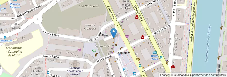 Mapa de ubicacion de Casa Javier en España, Euskadi, Gipuzkoa, Donostialdea, Donostia/San Sebastián.