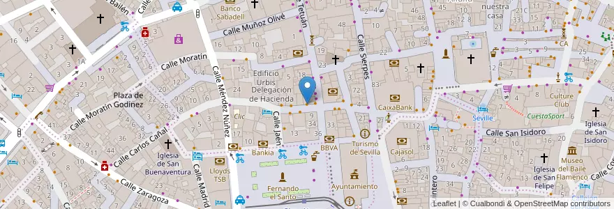 Mapa de ubicacion de Casa La Viuda en España, Andalucía, Sevilla, Sevilla.