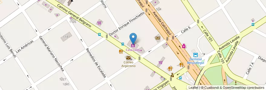 Mapa de ubicacion de Casa Lady en Argentinië, Buenos Aires, Partido De Florencio Varela, Florencio Varela.