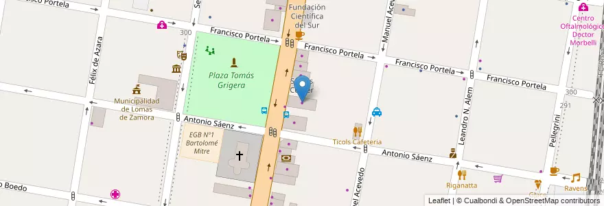Mapa de ubicacion de Casa Lassalle Sepelios en Argentine, Province De Buenos Aires, Partido De Lomas De Zamora, Lomas De Zamora.