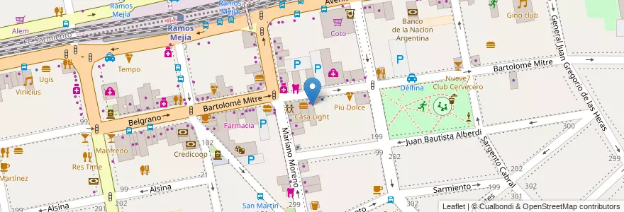 Mapa de ubicacion de Casa Light en Аргентина, Буэнос-Айрес, Partido De La Matanza, Ramos Mejía.