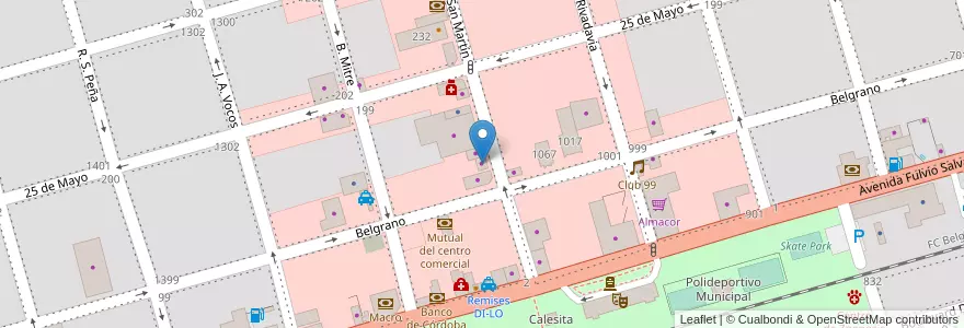 Mapa de ubicacion de Casa Magni en Аргентина, Кордова, Departamento San Justo, Municipio Arroyito, Pedanía Arroyito, Arroyito.