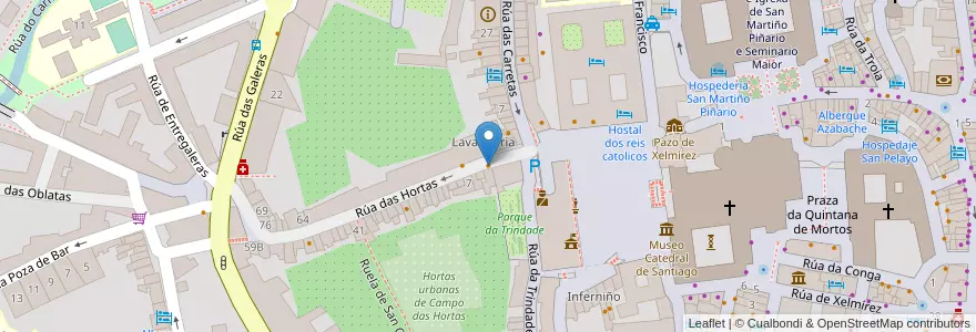 Mapa de ubicacion de Casa Marcelo en İspanya, Galicia / Galiza, A Coruña, Santiago, Santiago De Compostela.