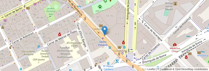 Mapa de ubicacion de Casa Martelo en 스페인, Catalunya, Barcelona, Barcelonès, 바르셀로나.