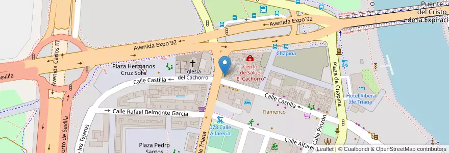Mapa de ubicacion de Casa Martín en スペイン, アンダルシア州, Sevilla, セビリア.