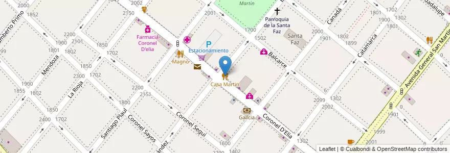Mapa de ubicacion de Casa Martin en アルゼンチン, ブエノスアイレス州, Partido De Lanús, Lanús Oeste.