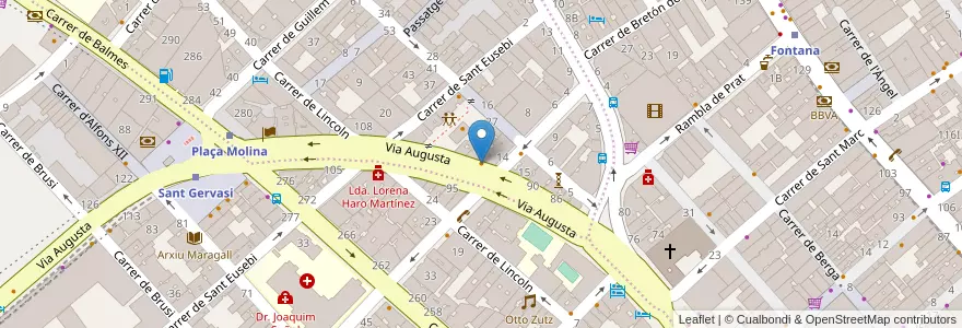 Mapa de ubicacion de Casa Marzá en 스페인, Catalunya, Barcelona, Barcelonès, 바르셀로나.