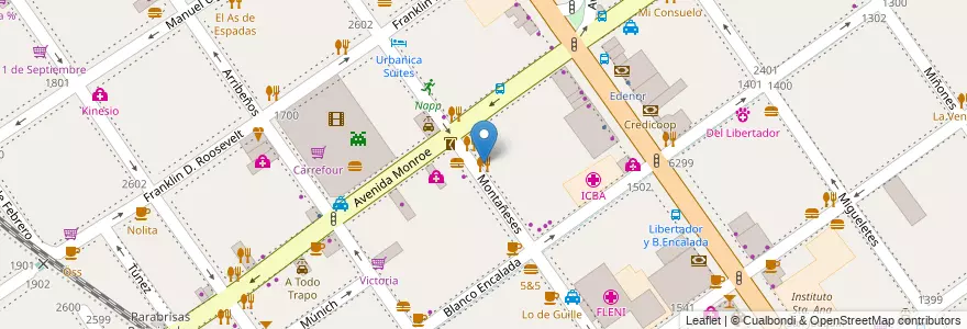 Mapa de ubicacion de Casa Mia, Belgrano en Аргентина, Буэнос-Айрес, Буэнос-Айрес, Comuna 13.