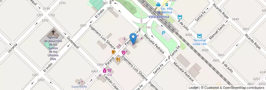 Mapa de ubicacion de Casa Nardini en 아르헨티나, 부에노스아이레스주, Partido De San Isidro, Villa Adelina.