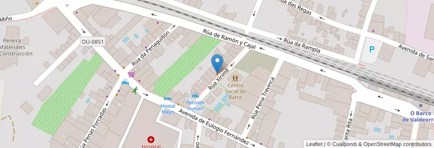 Mapa de ubicacion de Casa Paradelo en Espanha, Galiza, Ourense, Valdeorras, O Barco De Valdeorras.