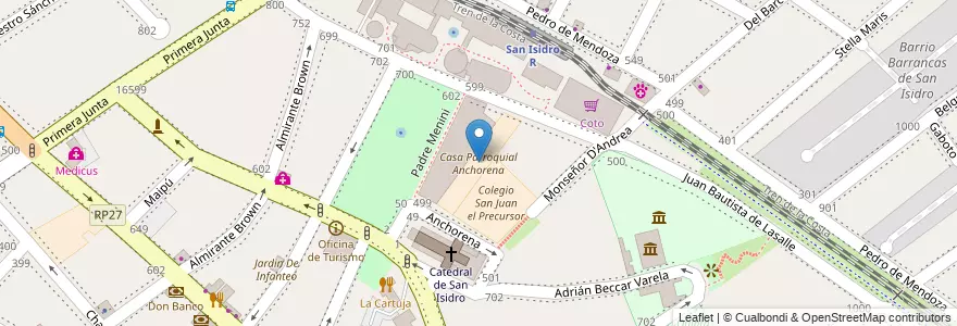 Mapa de ubicacion de Casa Parroquial Anchorena en Argentinië, Buenos Aires, Partido De San Isidro, San Isidro.
