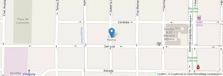 Mapa de ubicacion de Casa Patrna en Argentina, Entre Ríos, Departamento Villaguay, Distrito Lucas Al Sud, Villaguay.